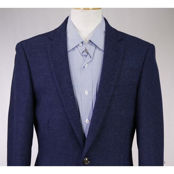 J. Crew Men's Thompson Navy Blue Wool Tweed 2-Btn Blazer Jacket 38R New - Picture 3 of 8